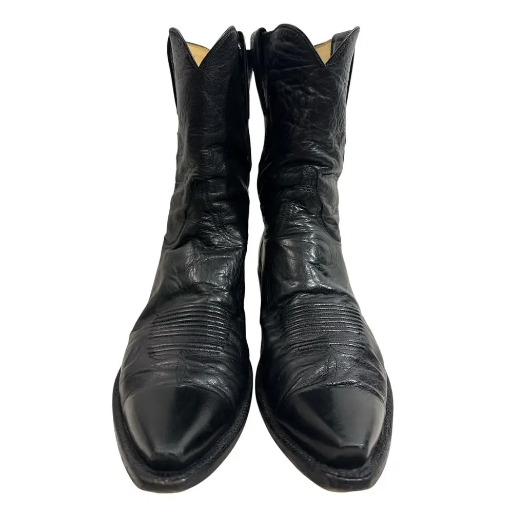 Lucchese Classics Handmade Black Leather Cowboy Boots USA Men’s 11 Est